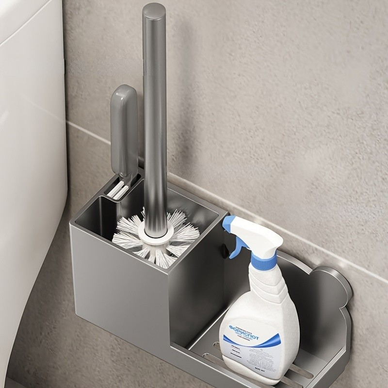 Kit de Escova Sanitária 3 Peças – 2 Escovas + Suporte com Drenagem