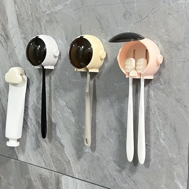 Wall-Mounted Toothbrush Holder with Protective Cover
