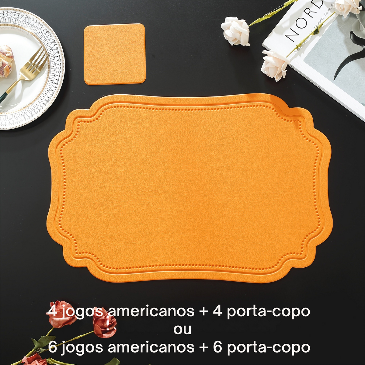Jogo Americano e Porta-Copos Luxo PVC