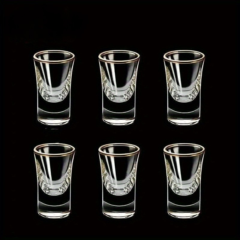 Conjunto de Taças de Licor com Borda Dourada