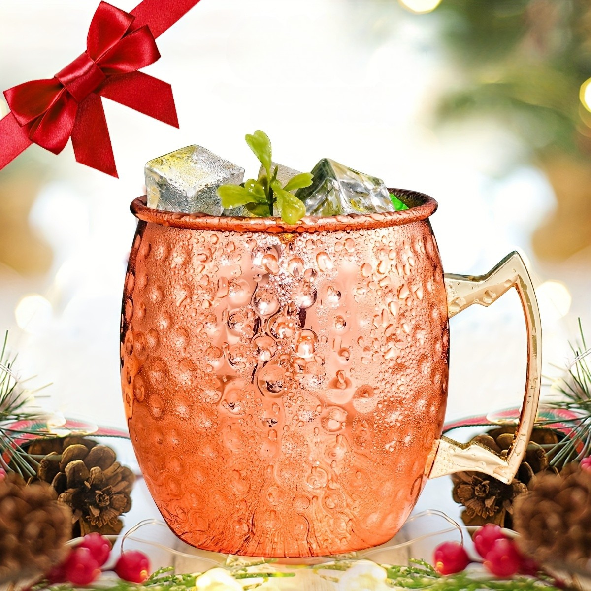 Conjunto Canecas Moscow Mule em Cobre Martelado