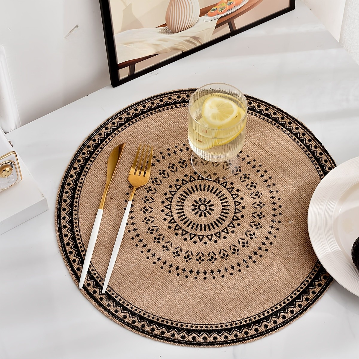 Jogo Sousplats RústicoNatural Chic em Juta