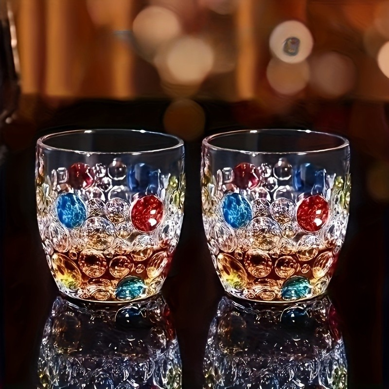 Conjunto de Copos de Vidro Design Artesanal em Esmalte