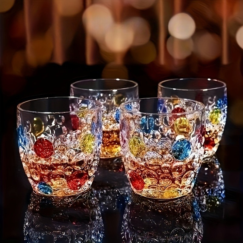 Conjunto de Copos de Vidro Design Artesanal em Esmalte