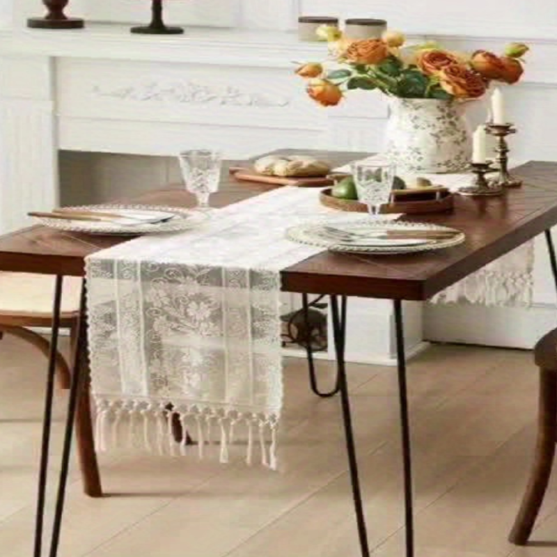 Caminho de Mesa Renda Boho Chic
