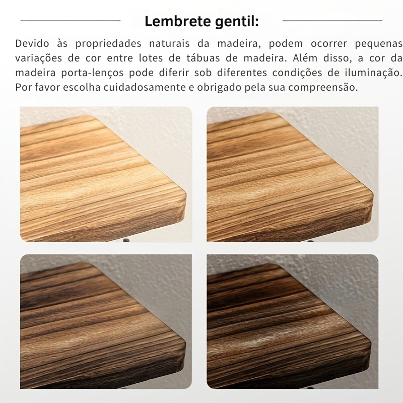 Porta-Papel Higiênico Rústico de Madeira Dupla Prateleira