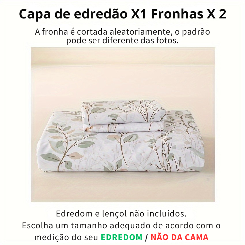 Jogo de Cama PlumasPoliéster Floral