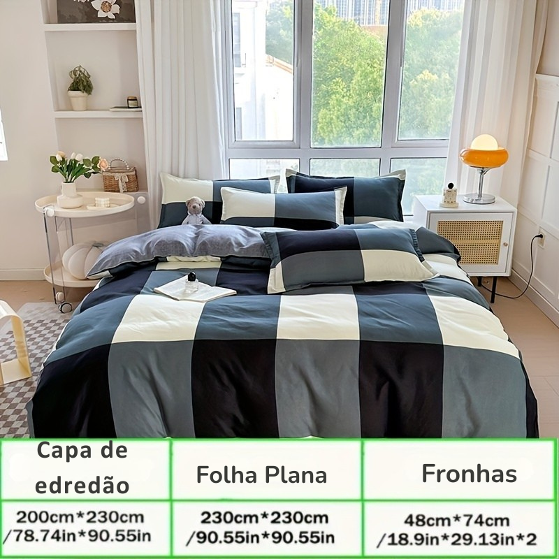 Jogo de Cama Xadrez Space