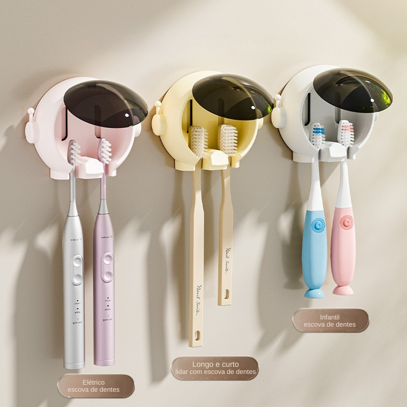 Wall-Mounted Toothbrush Holder with Protective Cover