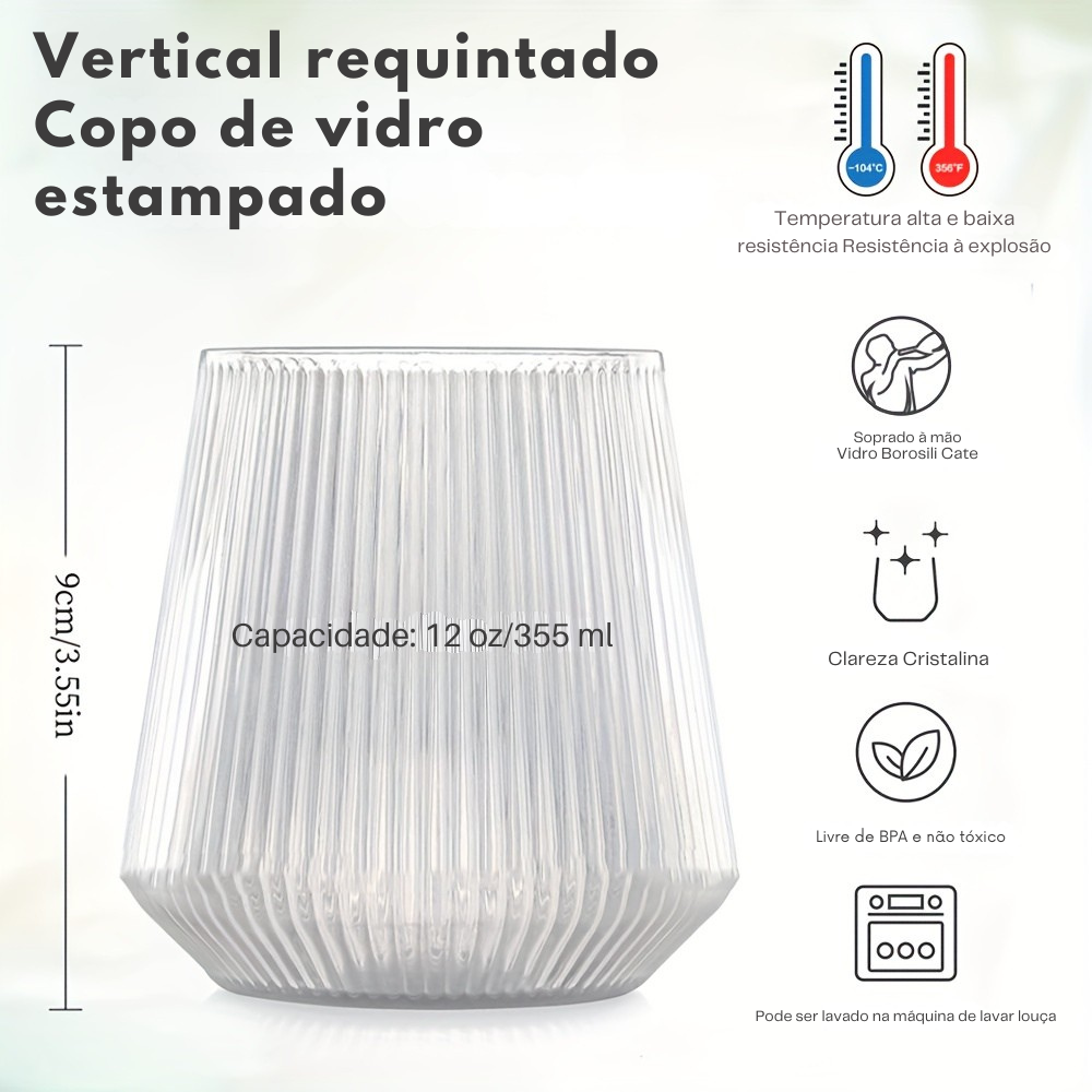 Conjunto de Taças Borossilicato com Design Texturizado