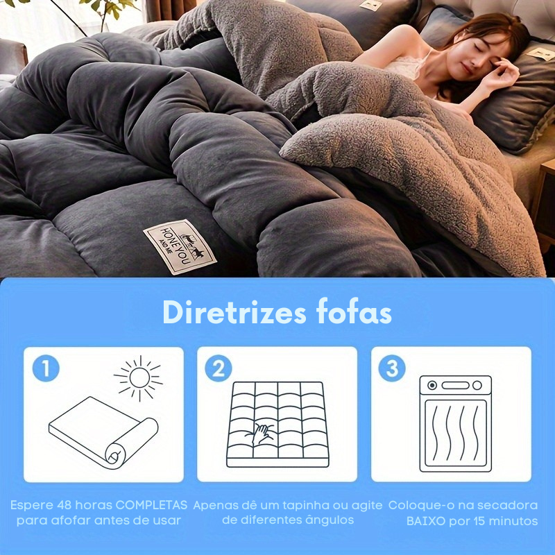Manta Luxuosa Sherpa Dupla Face