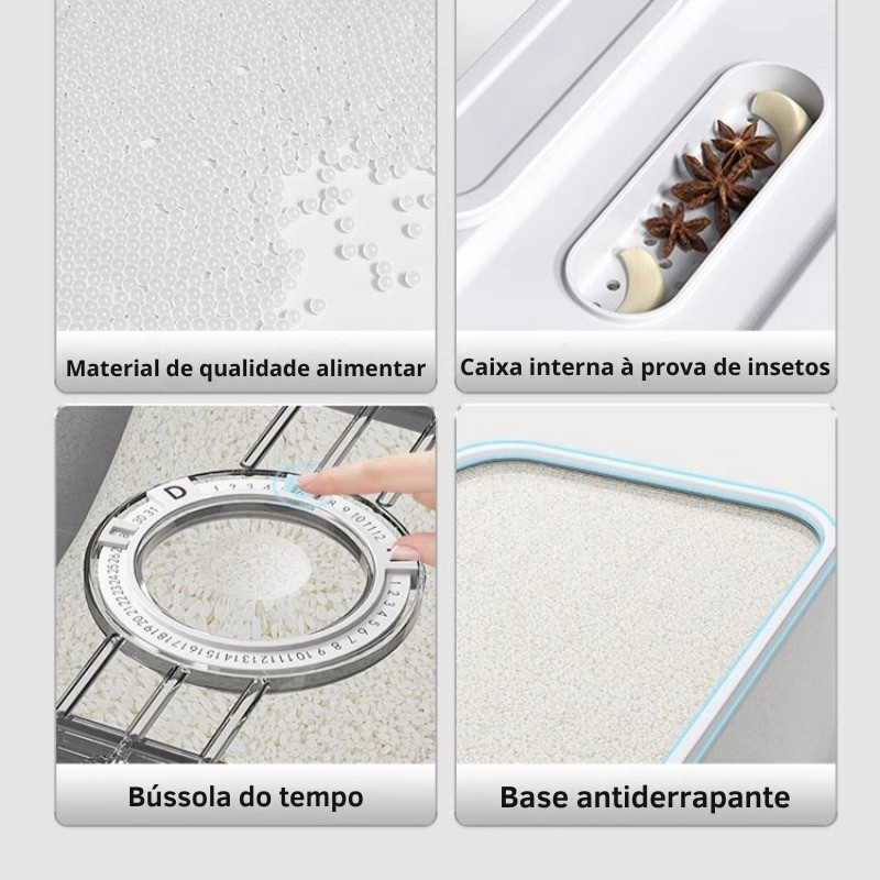 Dispensador Hermético Flip-Top Antiumidade e Antiinsetos