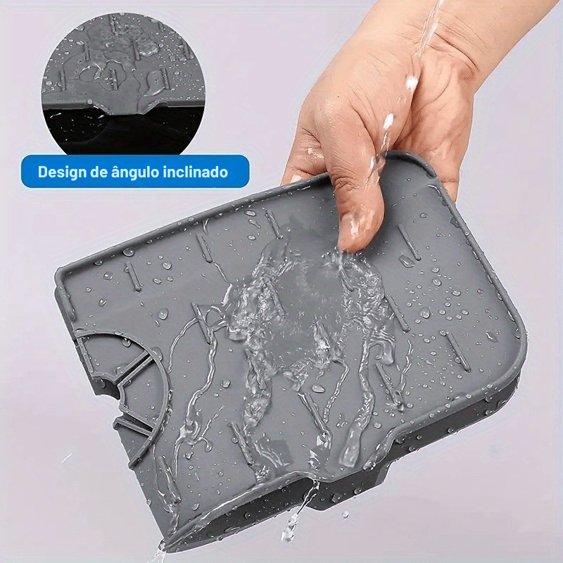 Bandeja de Silicone para Torneira com Protetor de Respingo