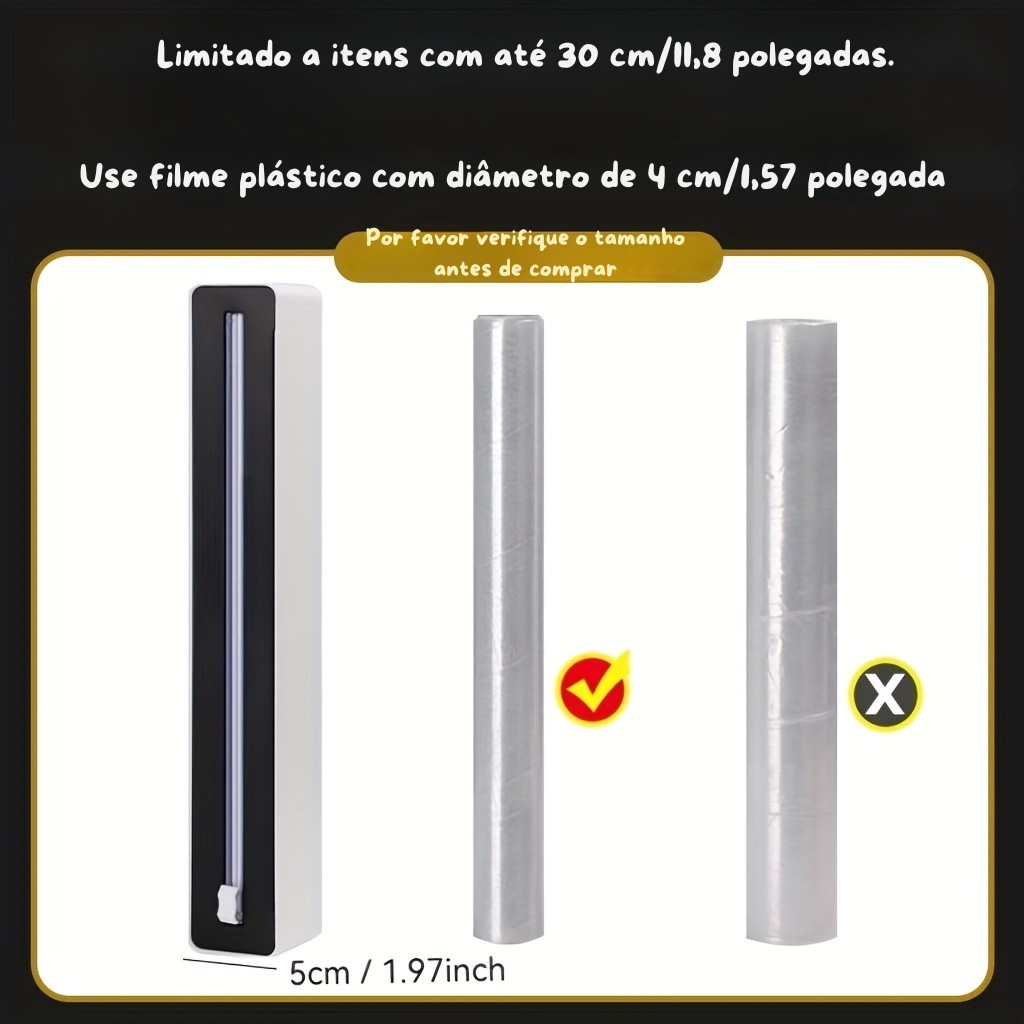 2-in-1 Plastic Film Dispenser with Integrated Cutter