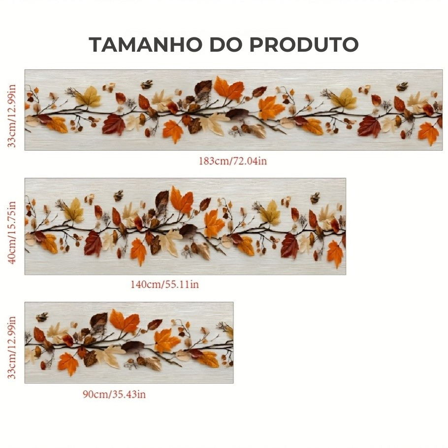 Caminho de Mesa Folhas de Outono