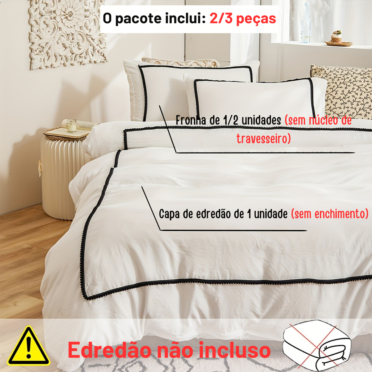 Jogo de Cama Boho Elegante 3 Peças
