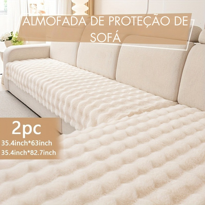 Kit 2 Capas de Sofá em Pele Sintética de Coelho Ultra Macias