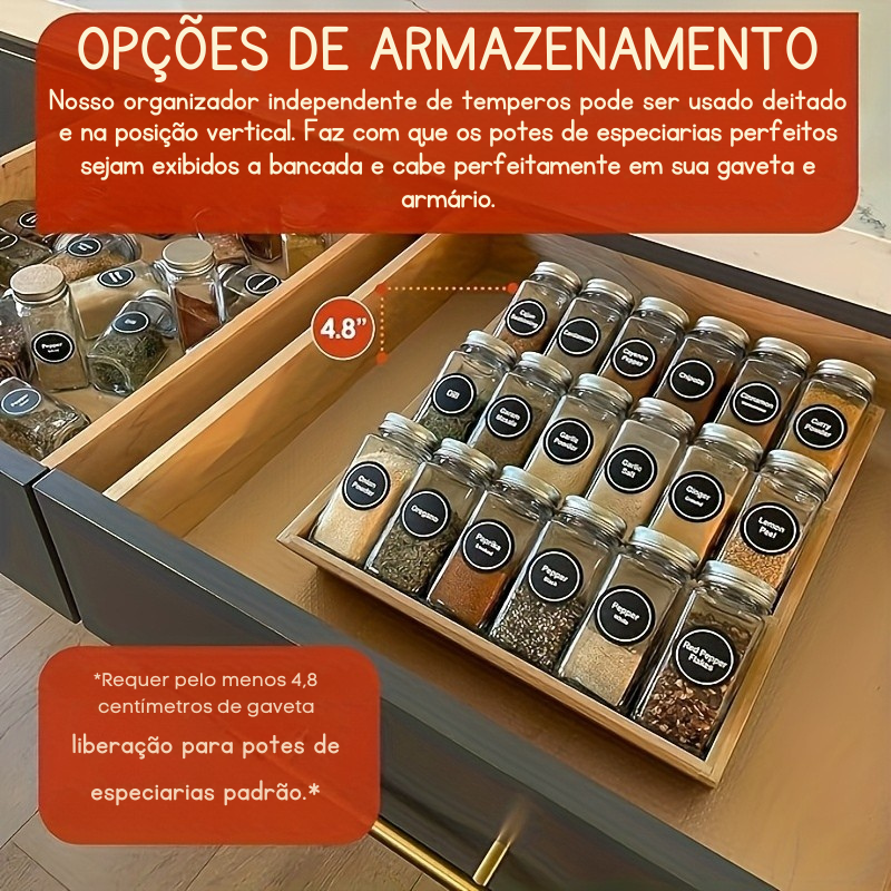 Organizador prático e moderno de Temperos