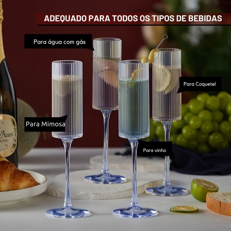 Conjunto de Taças de Champagne Inquebráveis 162ml