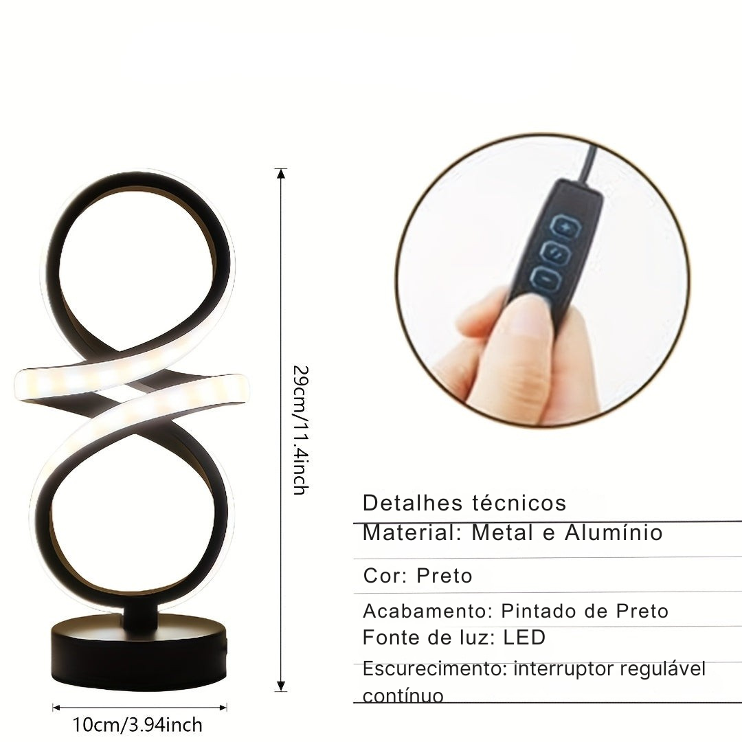 Luminária LED Elegante USB com Brilho Ajustável