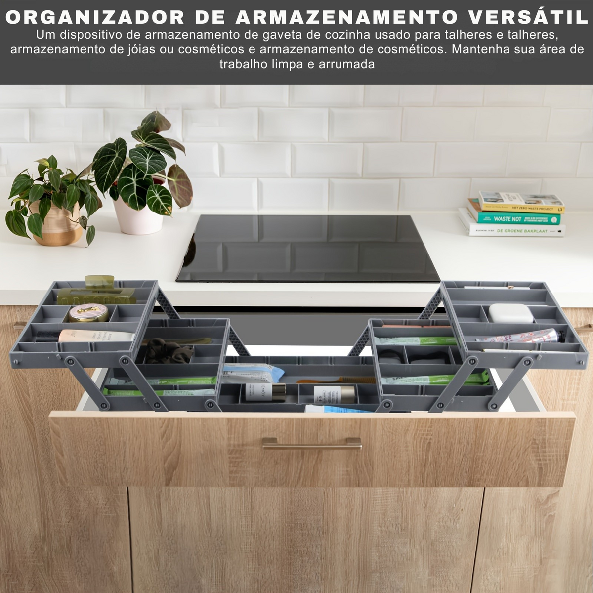 Organizador Dobrável de Gaveta Expansível Multiuso