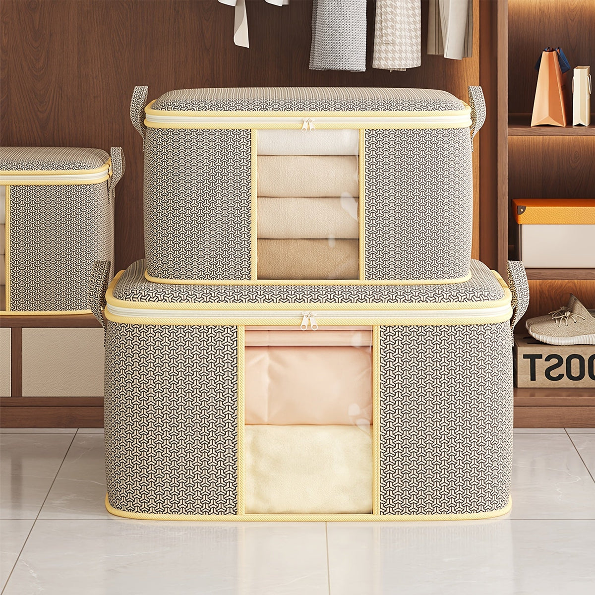Bolsa Organizadora Dobrável com Tampa e Visor Frontal