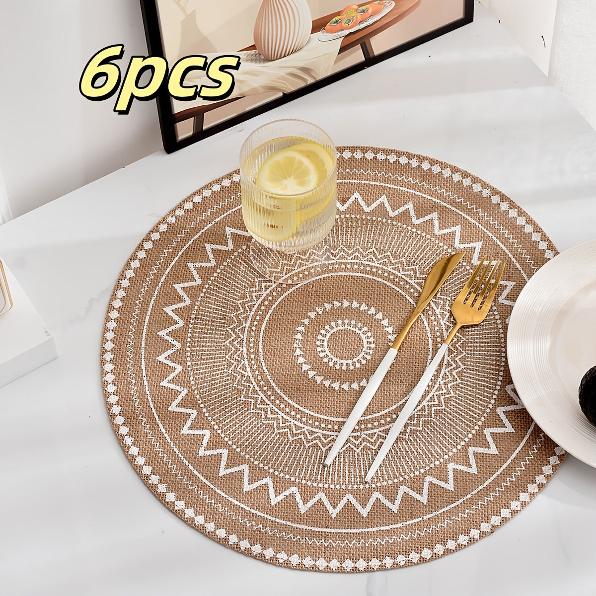 Jogo Sousplats RústicoNatural Chic em Juta