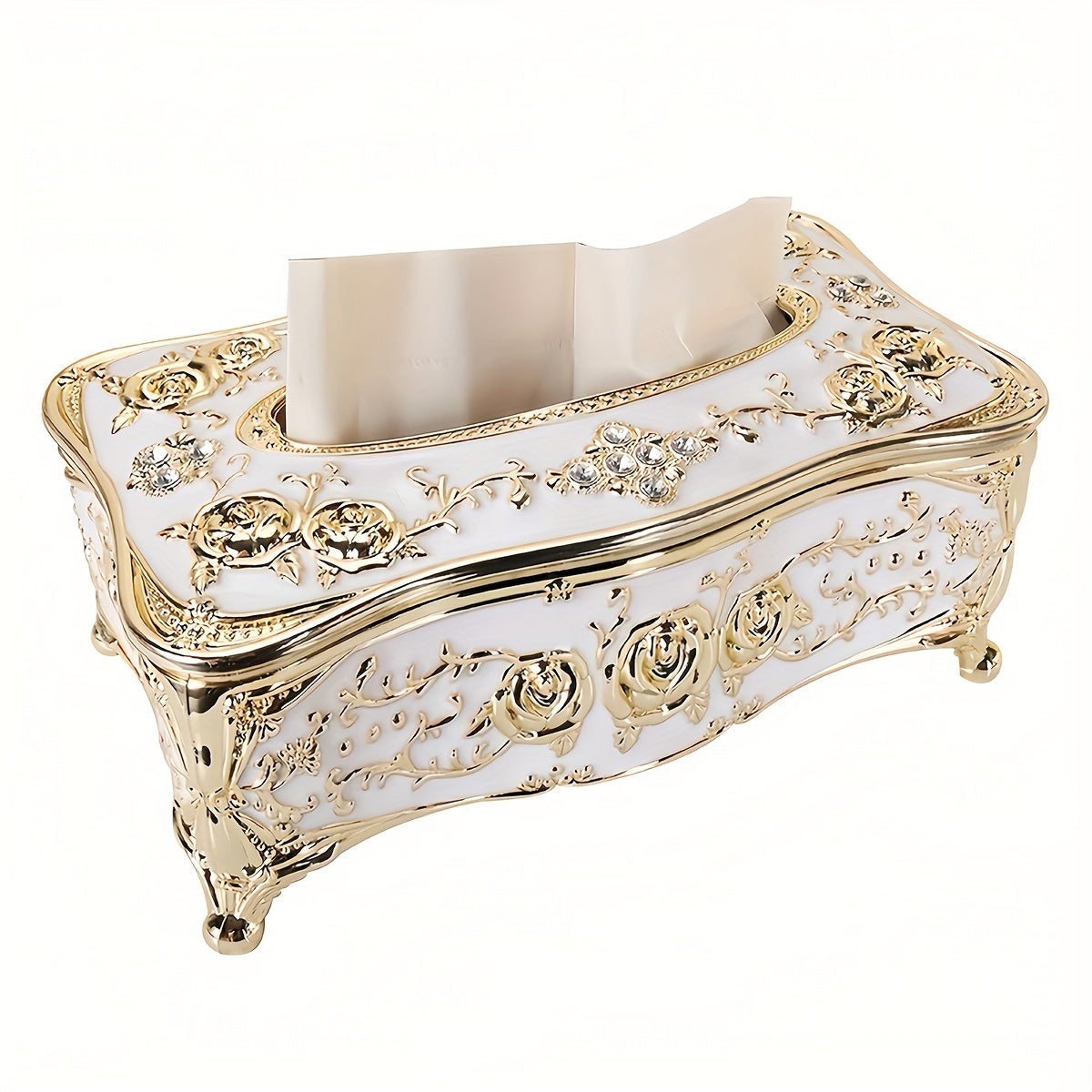 Porta-Lenços Luxuoso com Estampa de Rosas Design Europeu