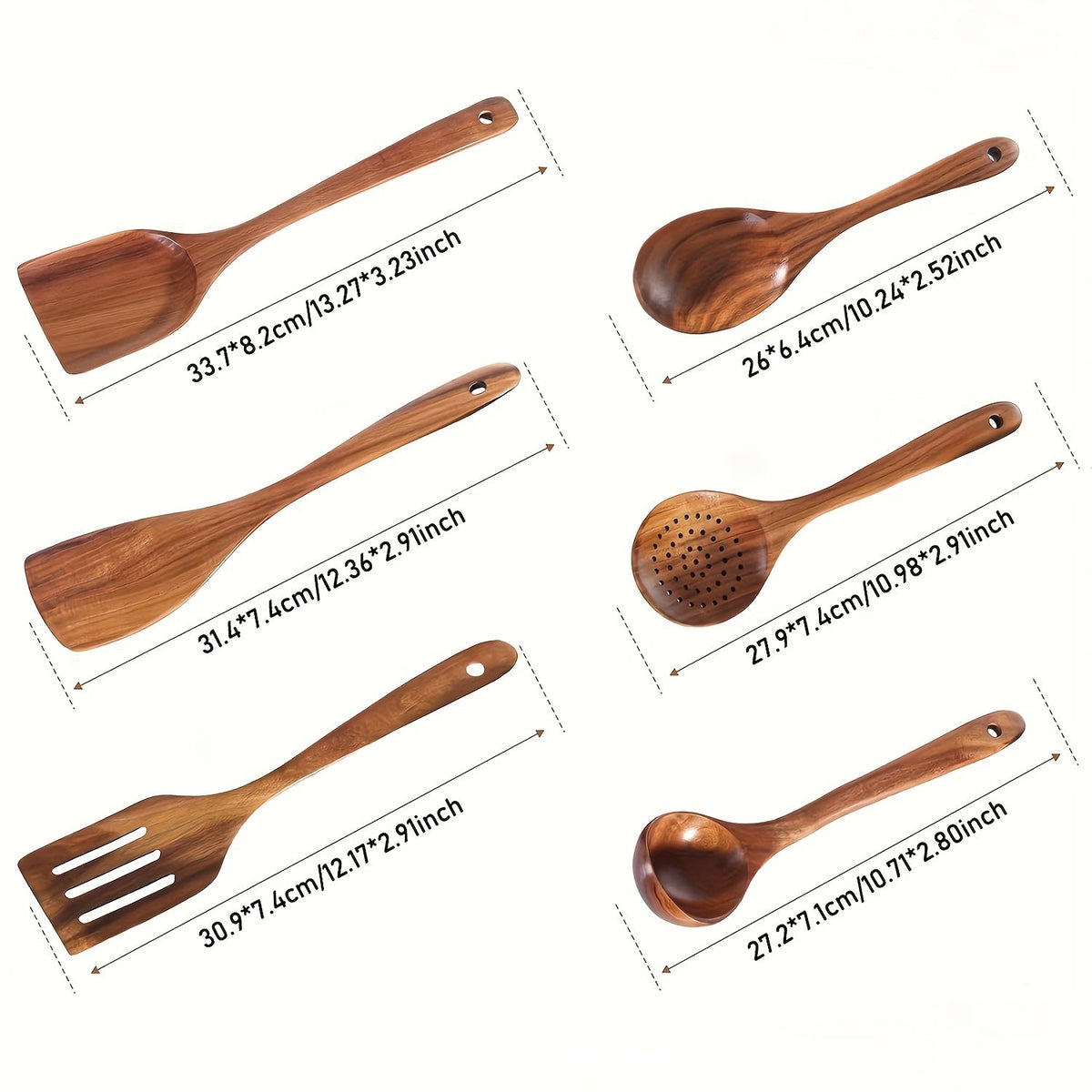 Conjunto de Utensílios de Cozinha em Madeira
