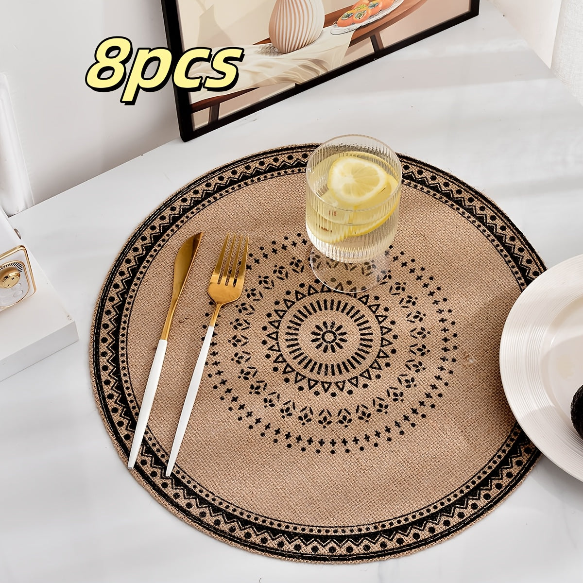 Jogo Sousplats RústicoNatural Chic em Juta