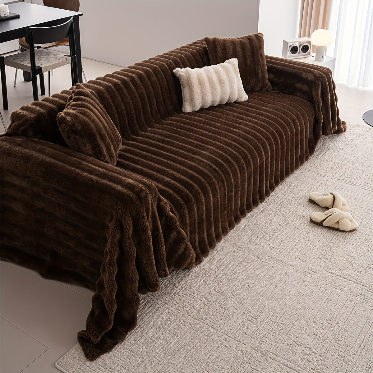 Capa de Sofá Plush de Inverno Ultra Macia Premium