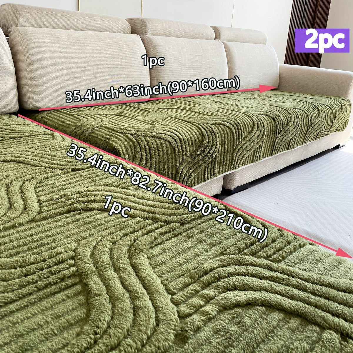 Conjunto 2 Peças Capa de Sofá Luxo Plush Yixuan Foxtail