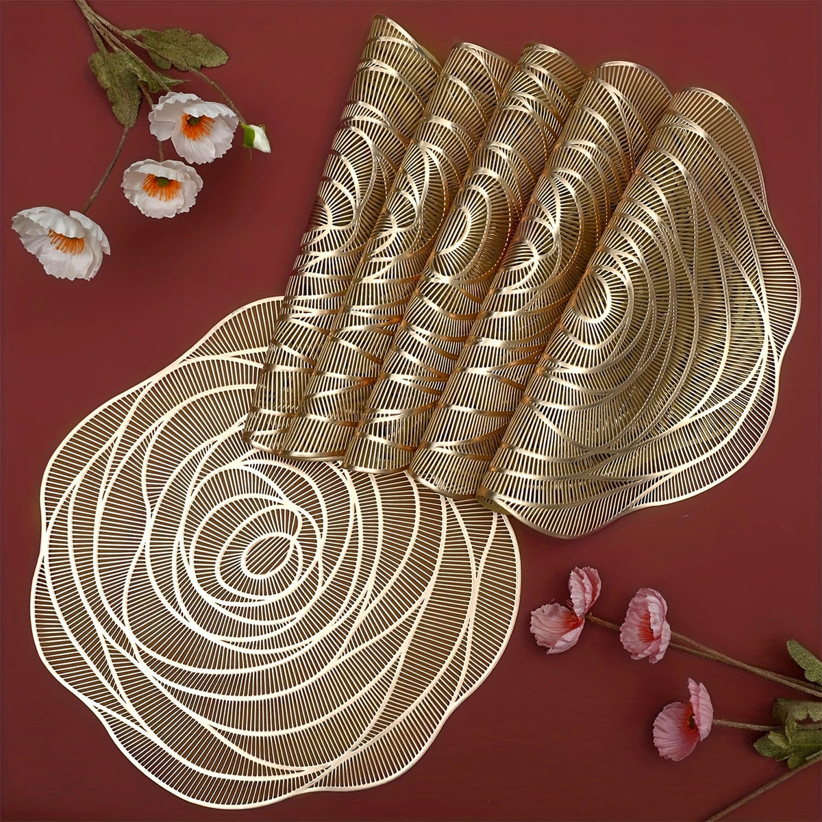 Jogo de Sousplats Vazados Elegance Gold