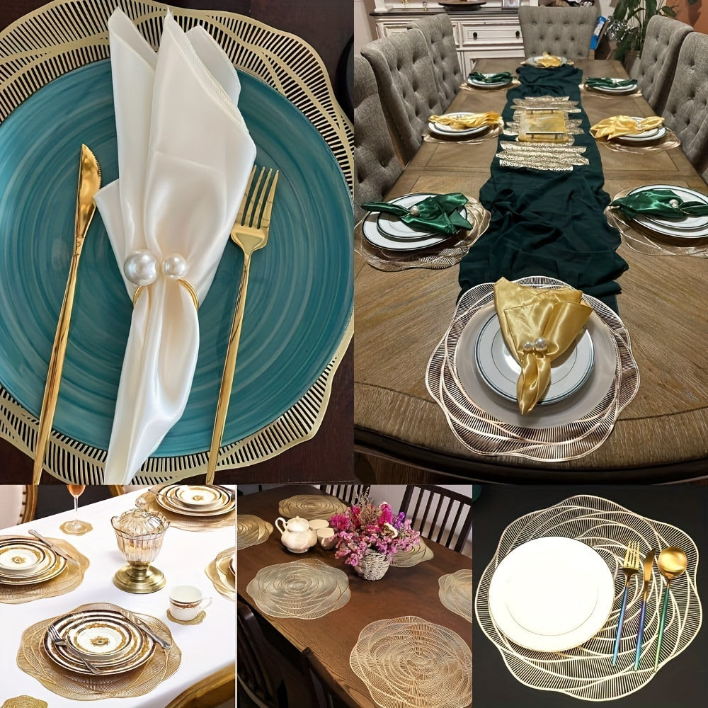 Jogo de Sousplats Vazados Elegance Gold