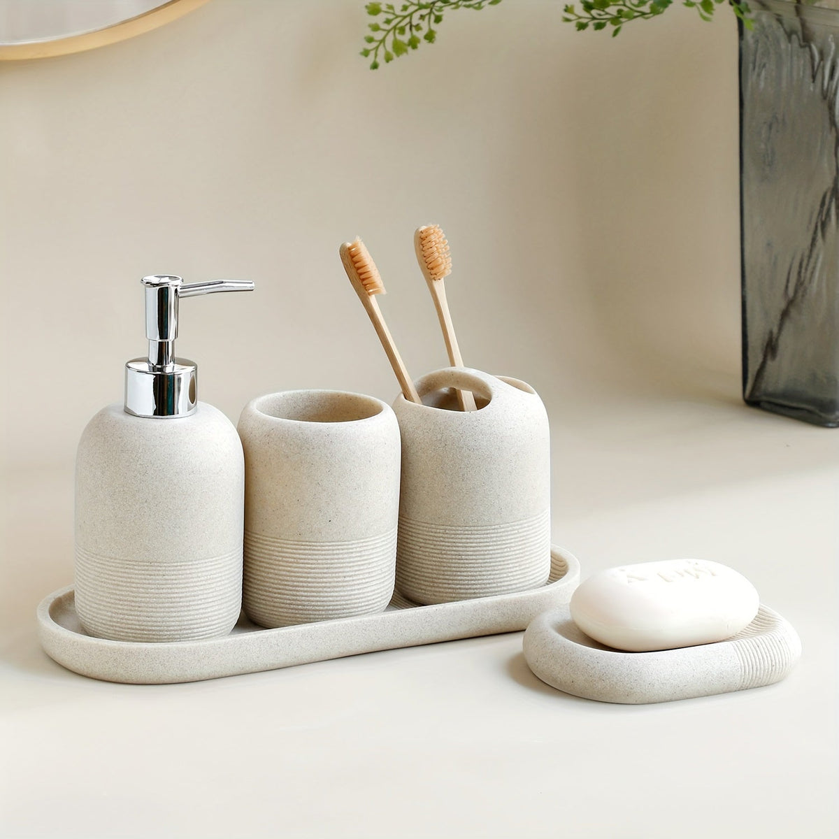 Kit de Banheiro Areia Luxuosa Dourada