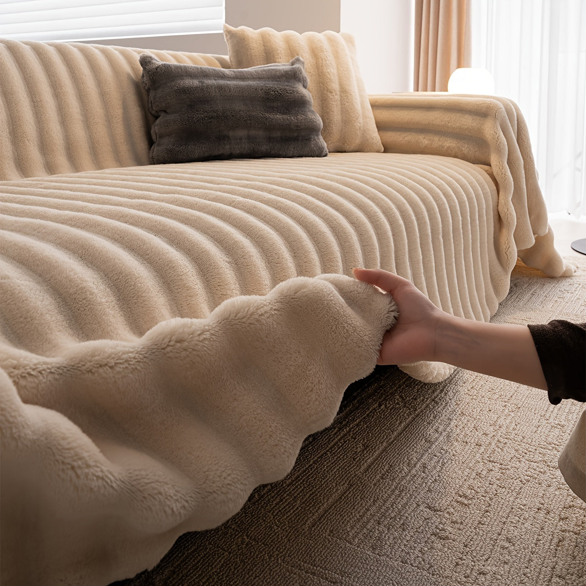 Capa de Sofá Plush de Inverno Ultra Macia Premium