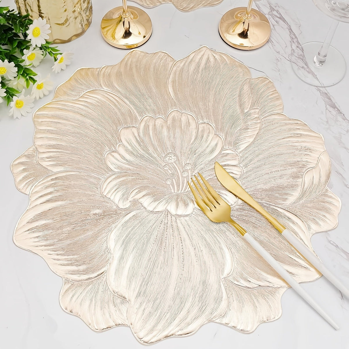 Jogo de Sousplats Térmico Flor de Ouro Premium