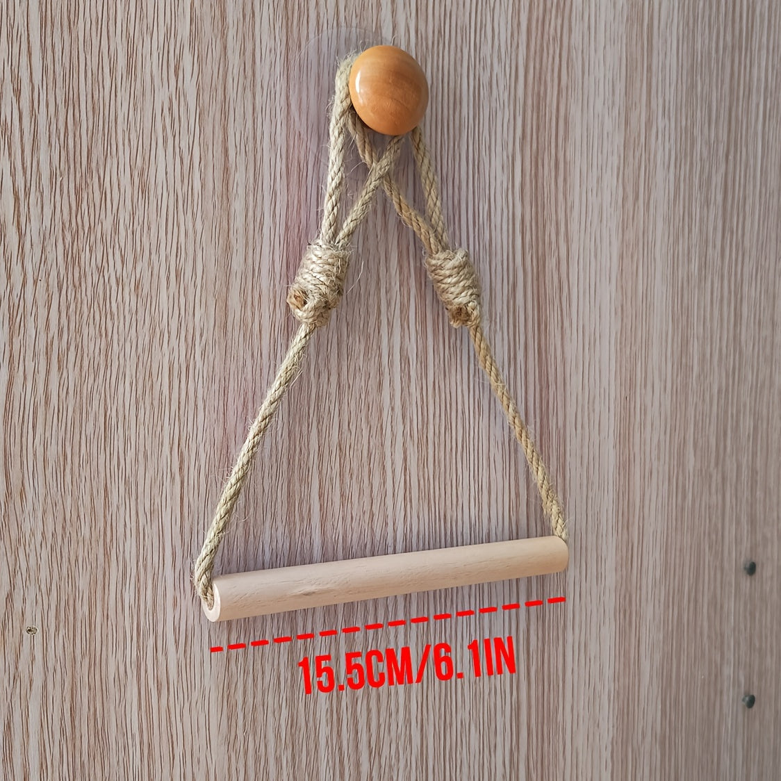 Rustic Jute Rope &amp; Wood Toilet Paper Holder
