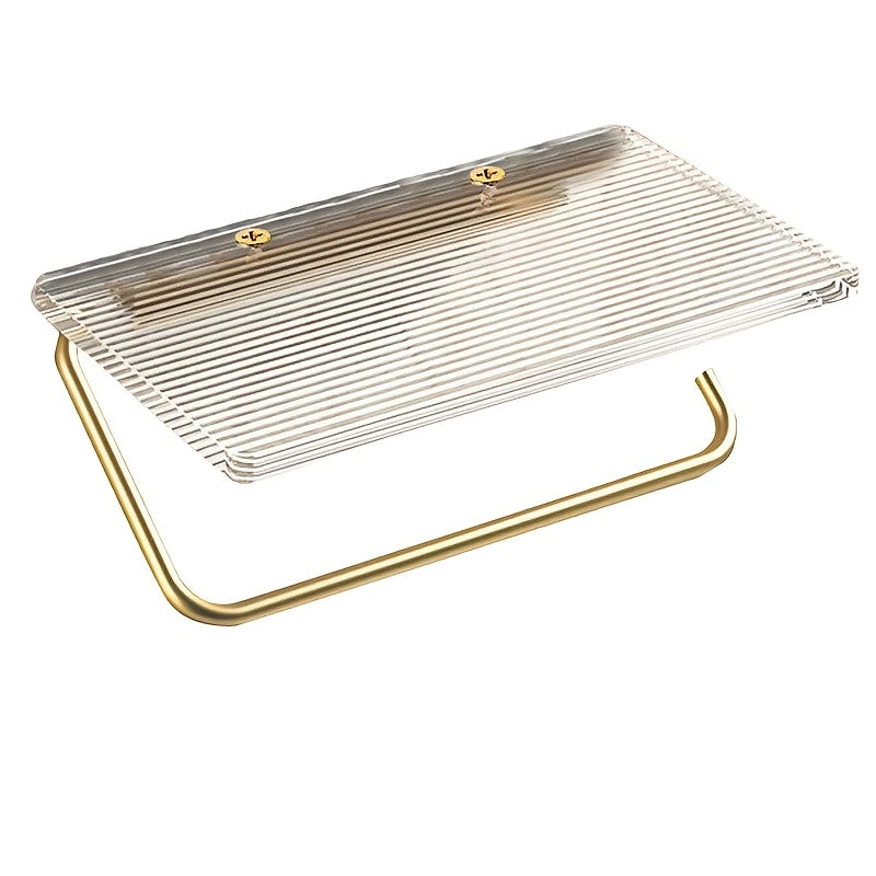 Suporte Luxo para Papel Higiênico Acrílico com Prateleira