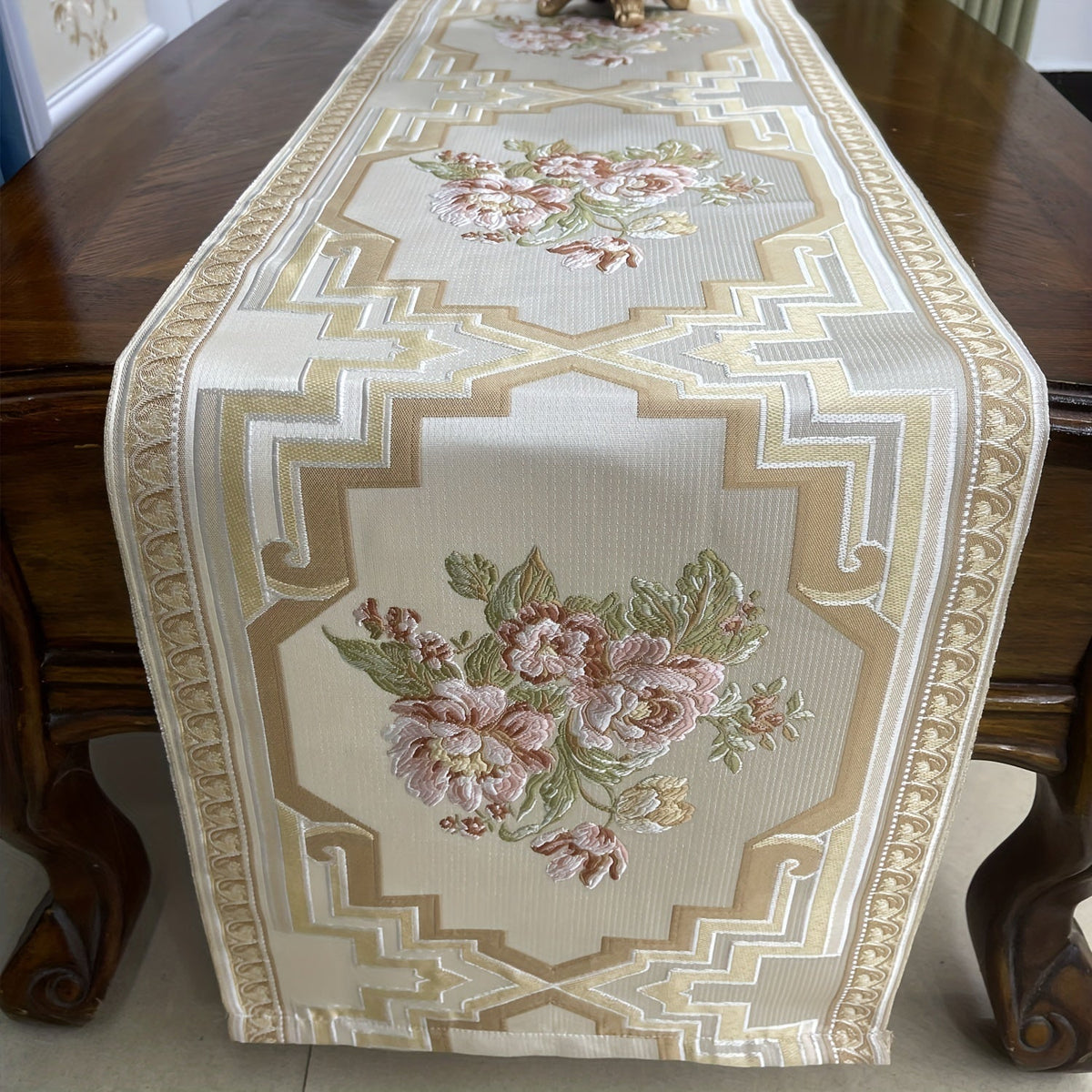 Caminho de Mesa Floral Moderno Jacquard Europeu