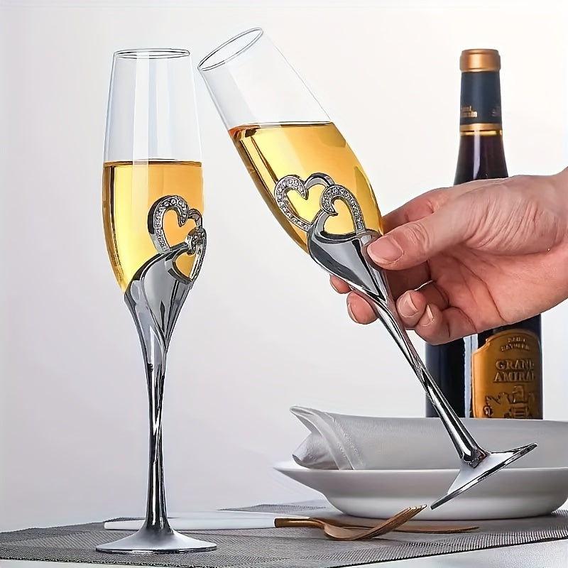 Taças de Champanhe em Formato de Coração