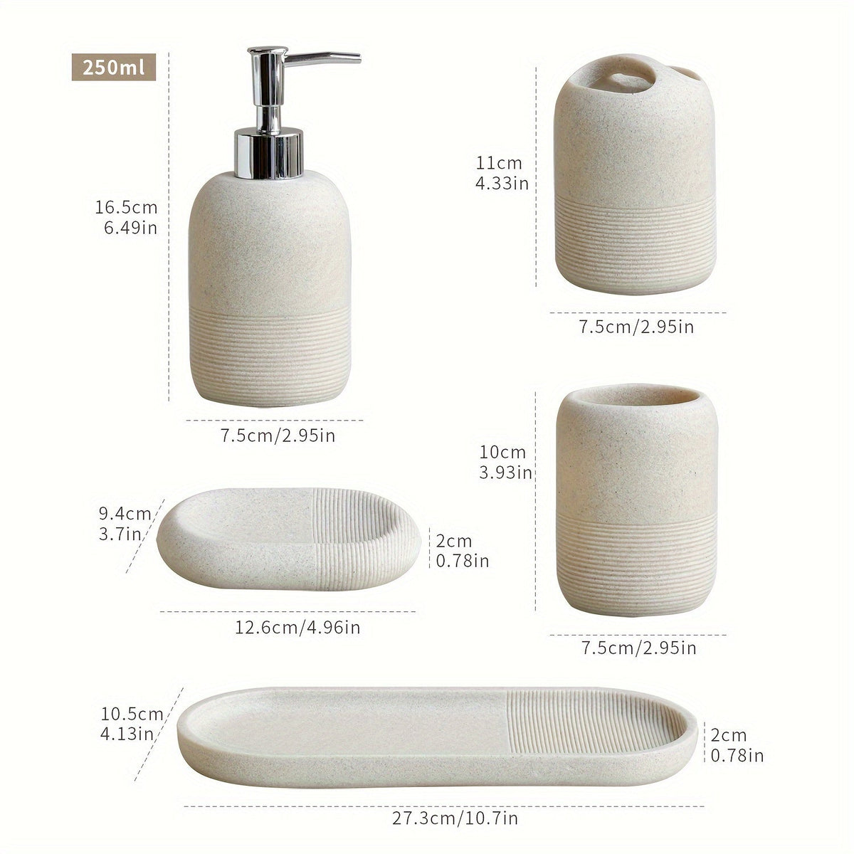 Kit de Banheiro Areia Luxuosa Dourada